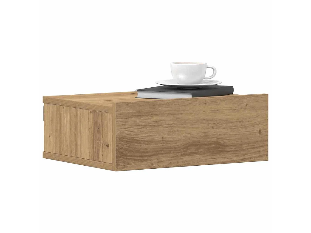 Comodini Pensili 2pz Rovere Artigianale 40x30x15 cm Truciolato