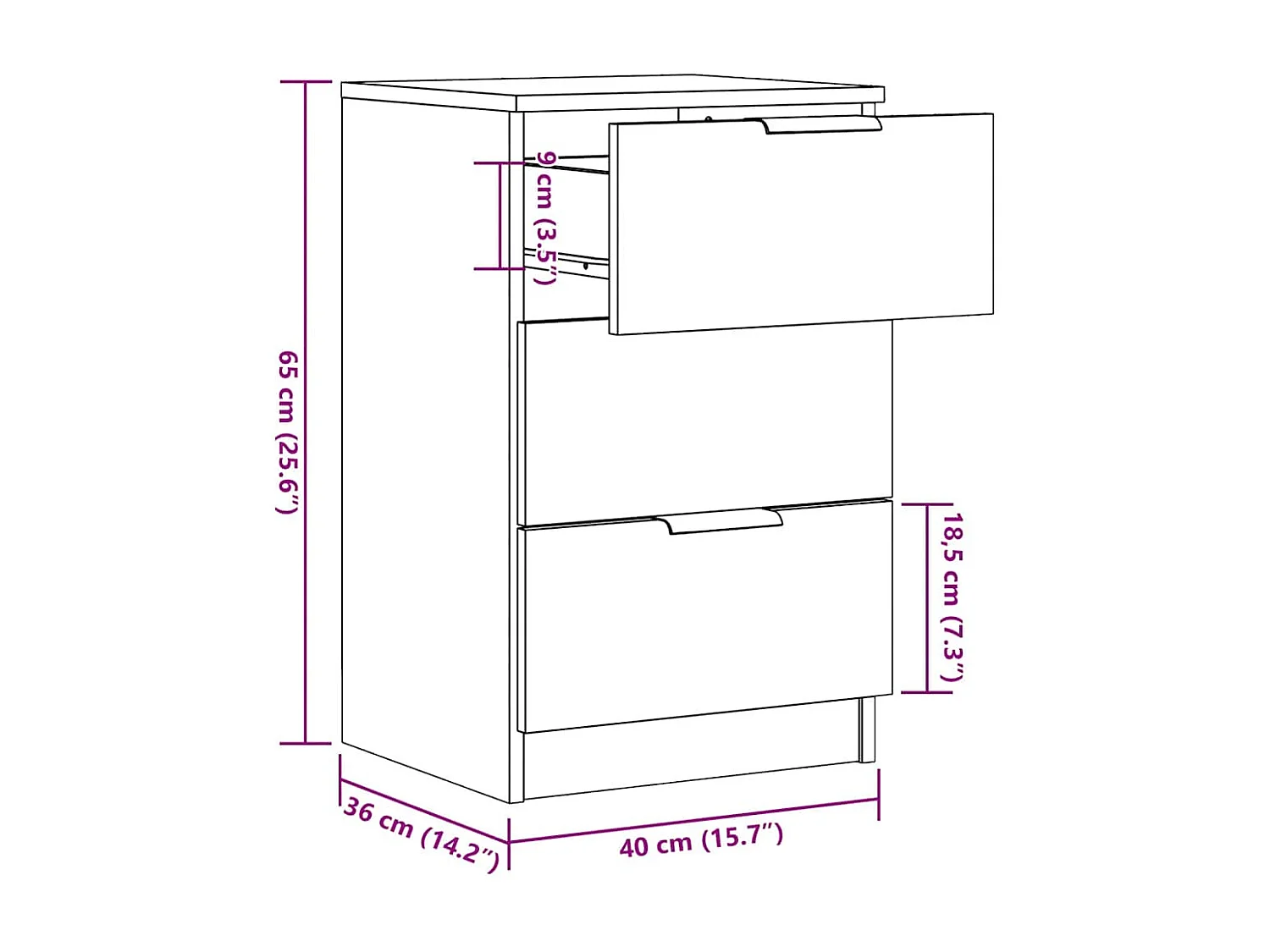 Nachttische 2 Stk. Altholz-Optik 40x36x65 cm Holzwerkstoff