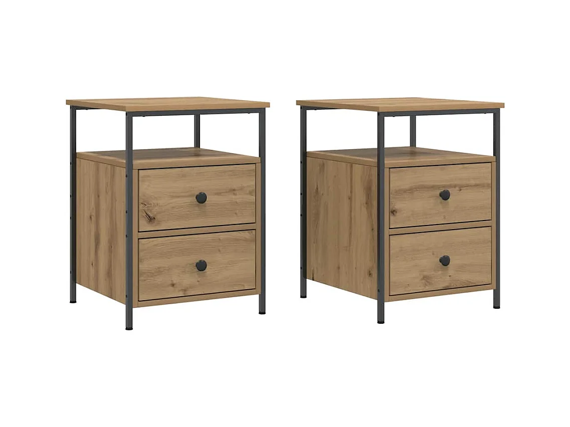 Tables de chevet 2 pcs chêne artisanal bois d'ingénierie