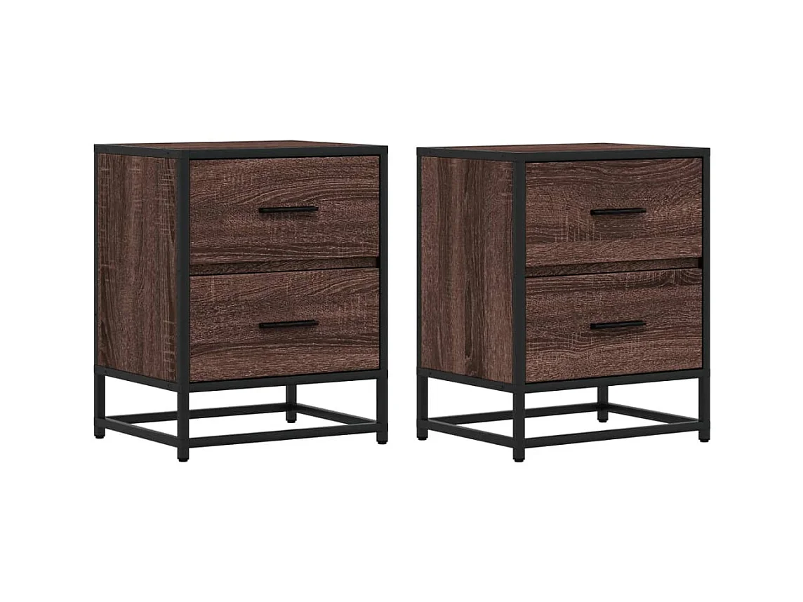 Tables de chevet 2 pcs chêne marron 40x31x50 cm bois ingénierie