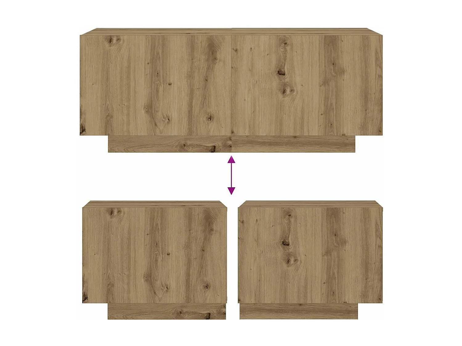 Nachttisch Artisan-Eiche 100x35x40 cm Holzwerkstoff