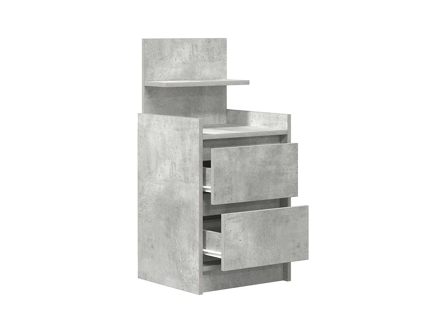 Tables de chevet avec 2 tiroirs 2 pcs gris béton 38x34x80 cm
