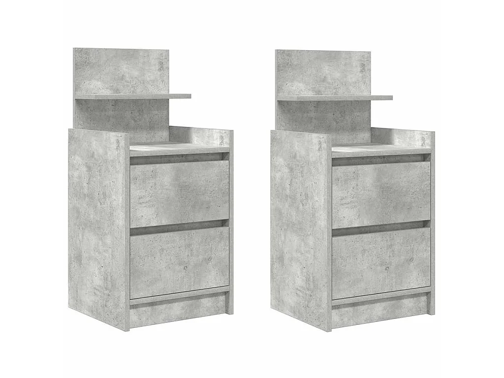 Mesas de cabeceira com 2 gavetas 2 pcs 38x34x80 cm