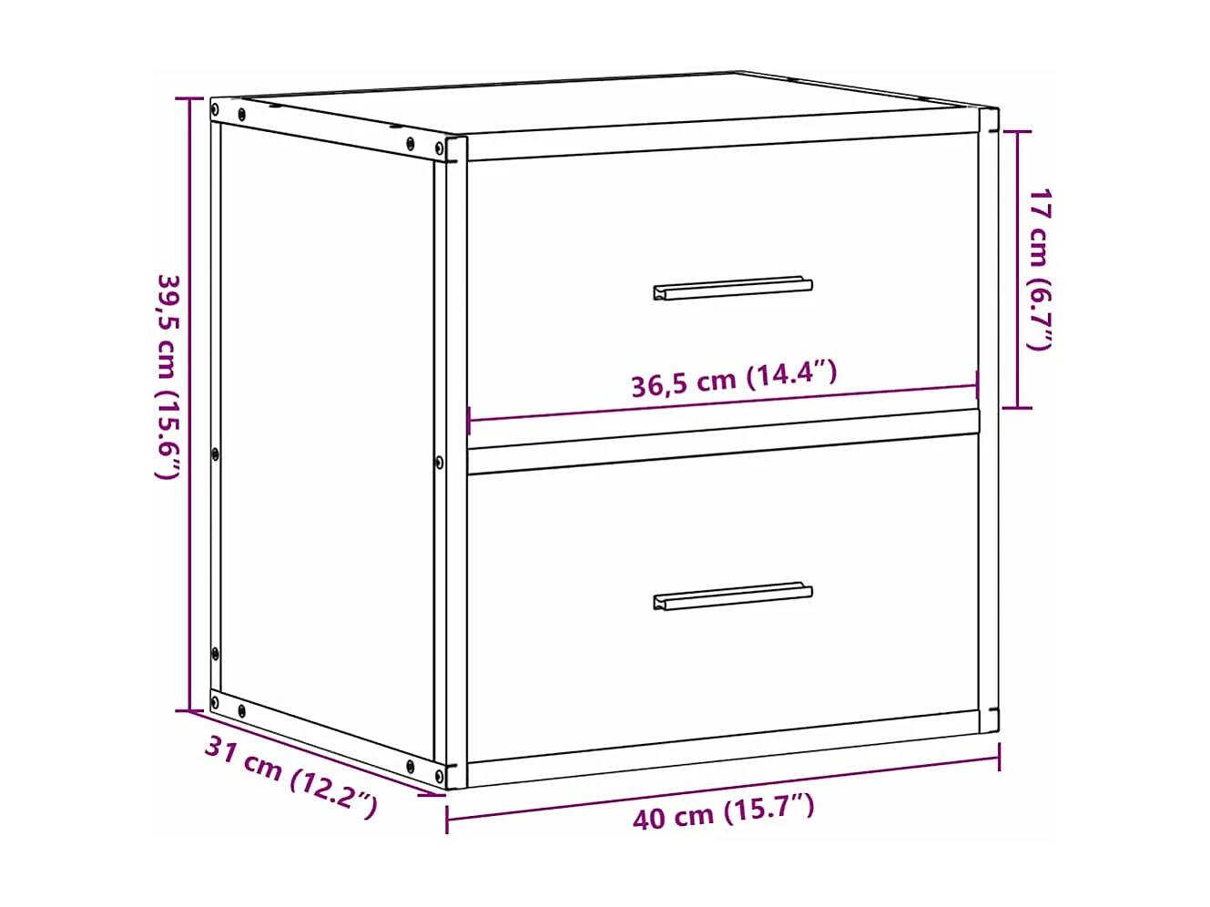 Wand-Nachttische 2 Stk. Braun Eichen-Optik 40x31x39,5 cm