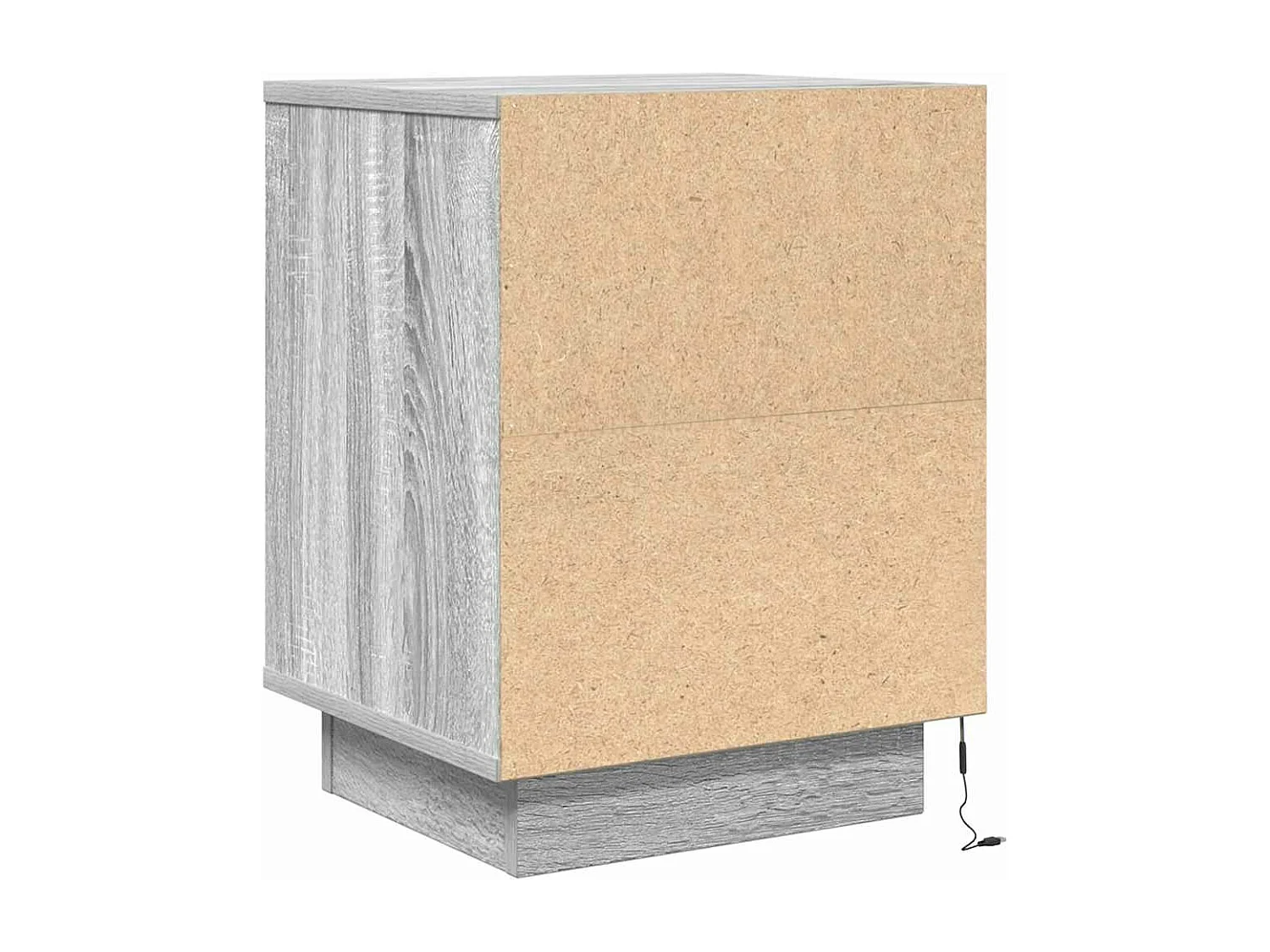 Nachttisch mit LED-Leuchten Grau Sonoma 38x34x50 cm