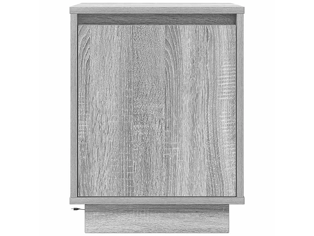 Nachttisch mit LED-Leuchten Grau Sonoma 38x34x50 cm