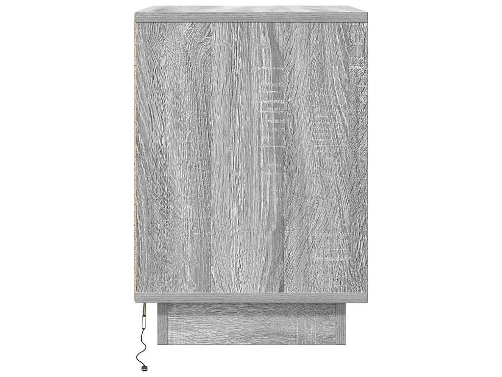 Nachttisch mit LED-Leuchten Grau Sonoma 38x34x50 cm