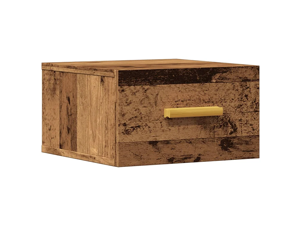Table de chevet murale vieux bois 35x35x20 cm