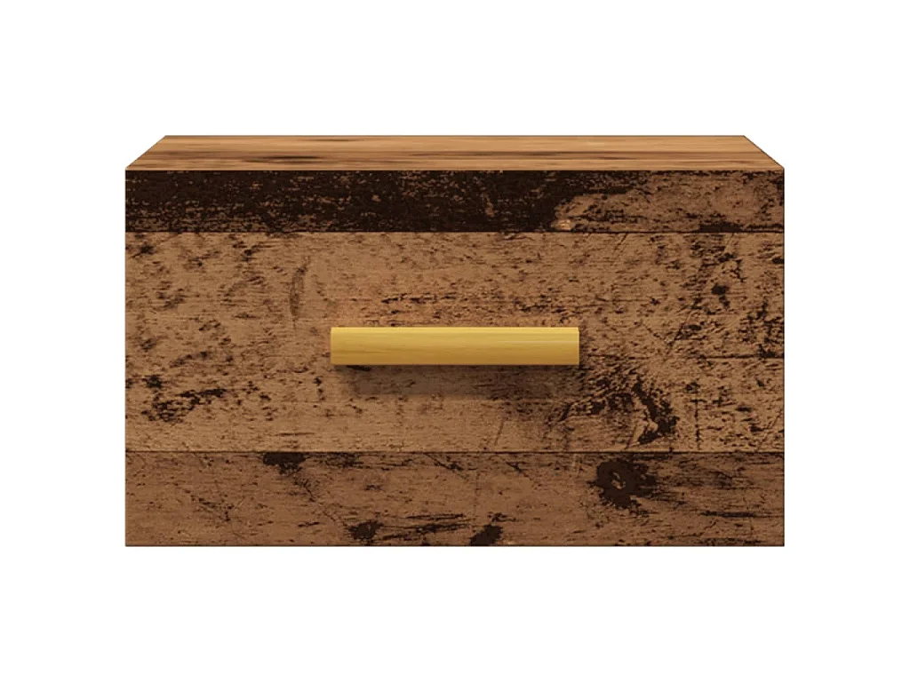 Table de chevet murale vieux bois 35x35x20 cm