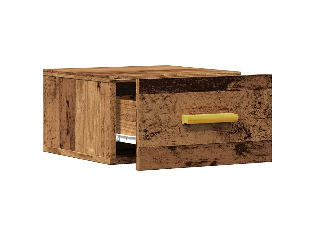Table de chevet murale vieux bois 35x35x20 cm