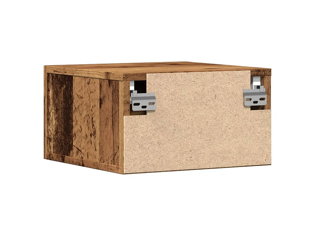 Table de chevet murale vieux bois 35x35x20 cm