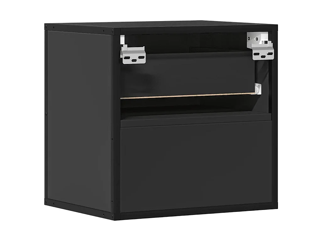 Comodino a Muro Nero 40x31x39,5 cm