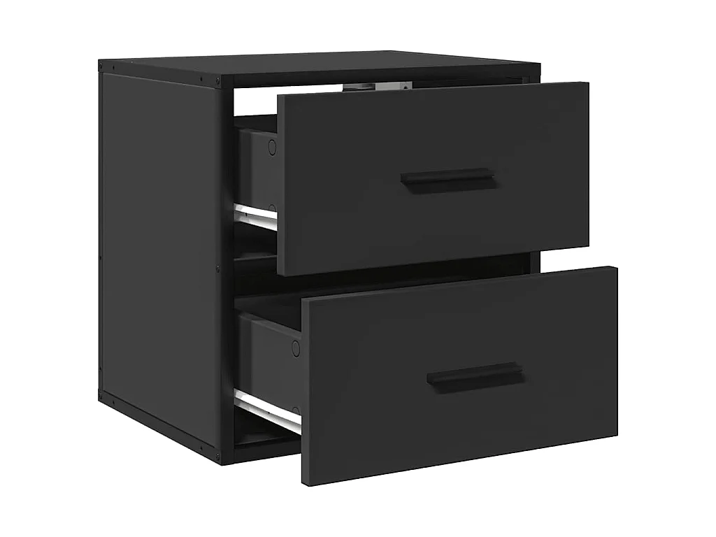 Comodino a Muro Nero 40x31x39,5 cm