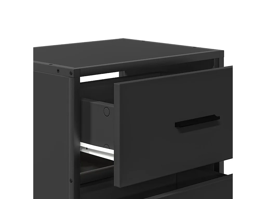 Comodino a Muro Nero 40x31x39,5 cm
