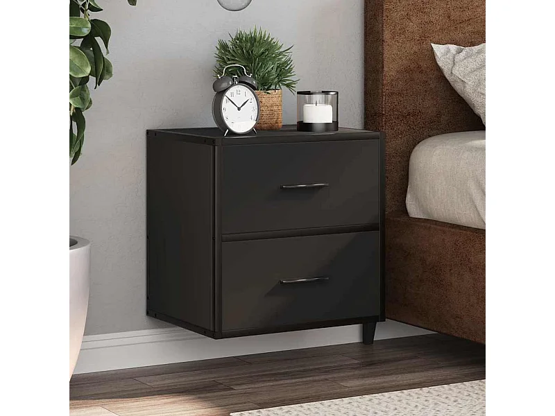 Mesa de cabeceira de parede 40x31x39,5 cm preto