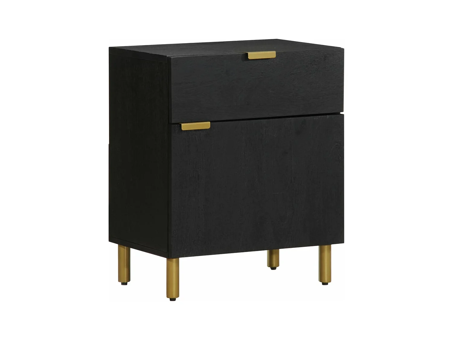 Table de chevet noir 50x33x60 cm bois d'ingénierie