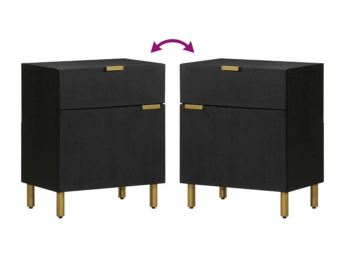 Nachttisch Schwarz 50x33x60 cm Holzwerkstoff