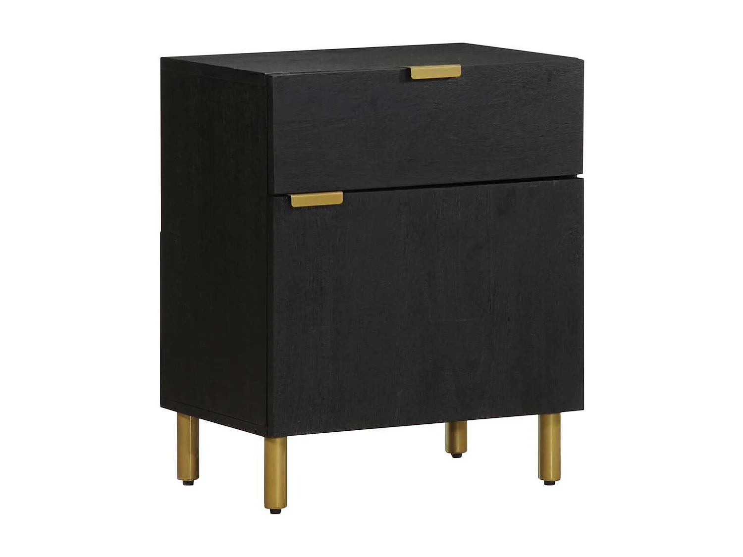 Table de chevet noir 50x33x60 cm bois d'ingénierie