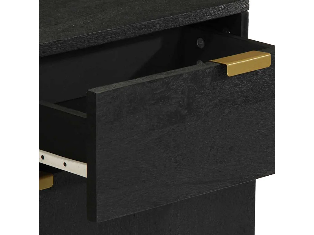 Table de chevet noir 50x33x60 cm bois d'ingénierie