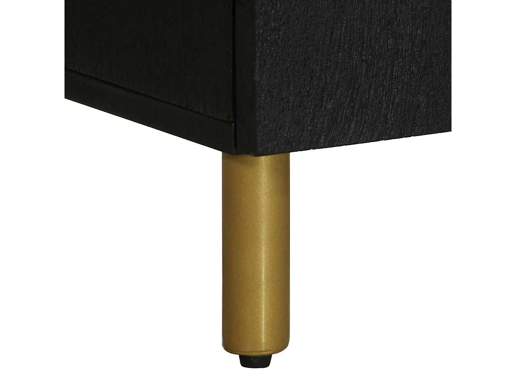 Table de chevet noir 50x33x60 cm bois d'ingénierie