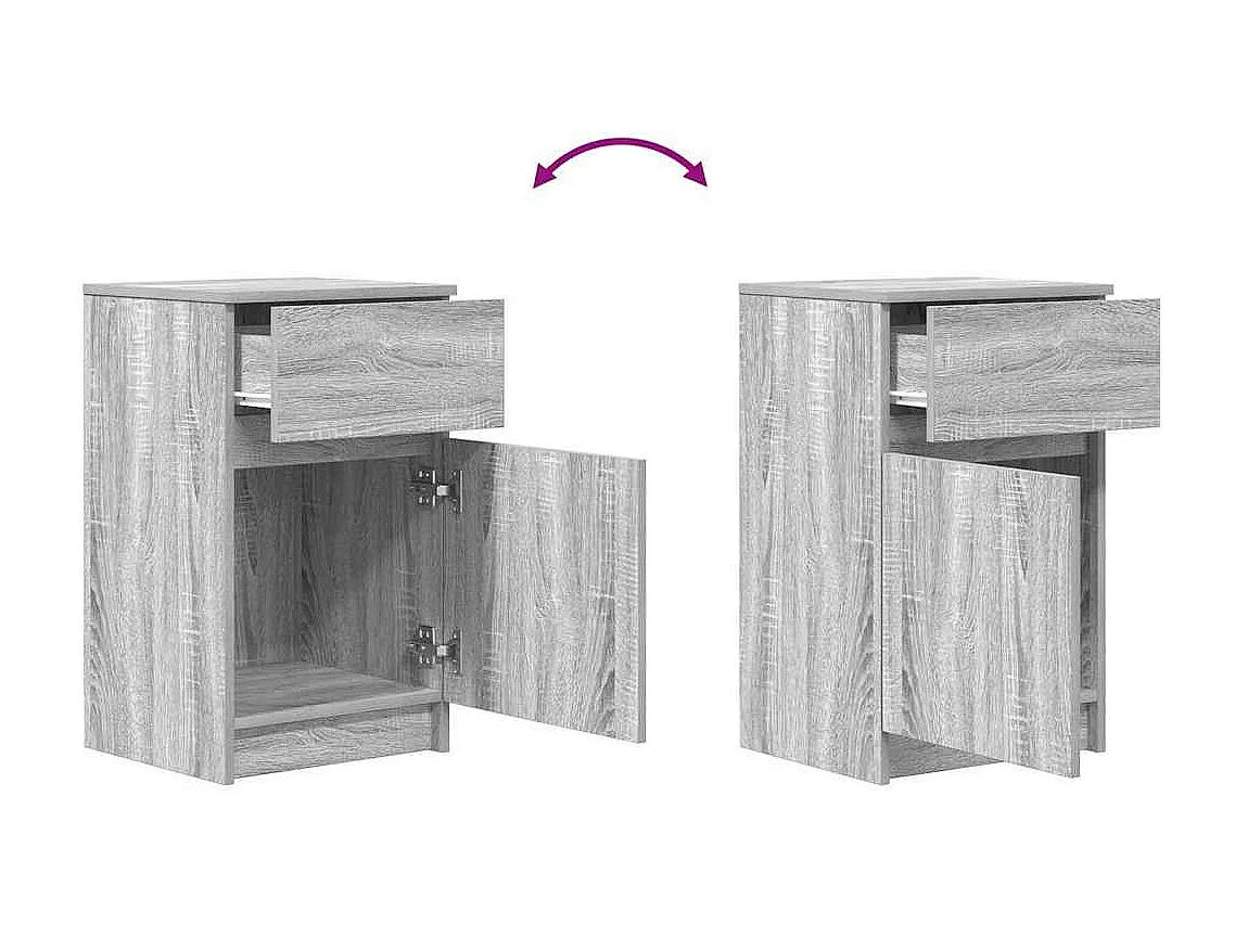 Table de chevet sonoma gris 39x35x65 cm bois d’ingénierie