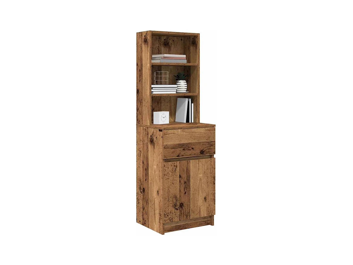 Table de chevet vieux bois 39x35x125 cm bois d’ingénierie