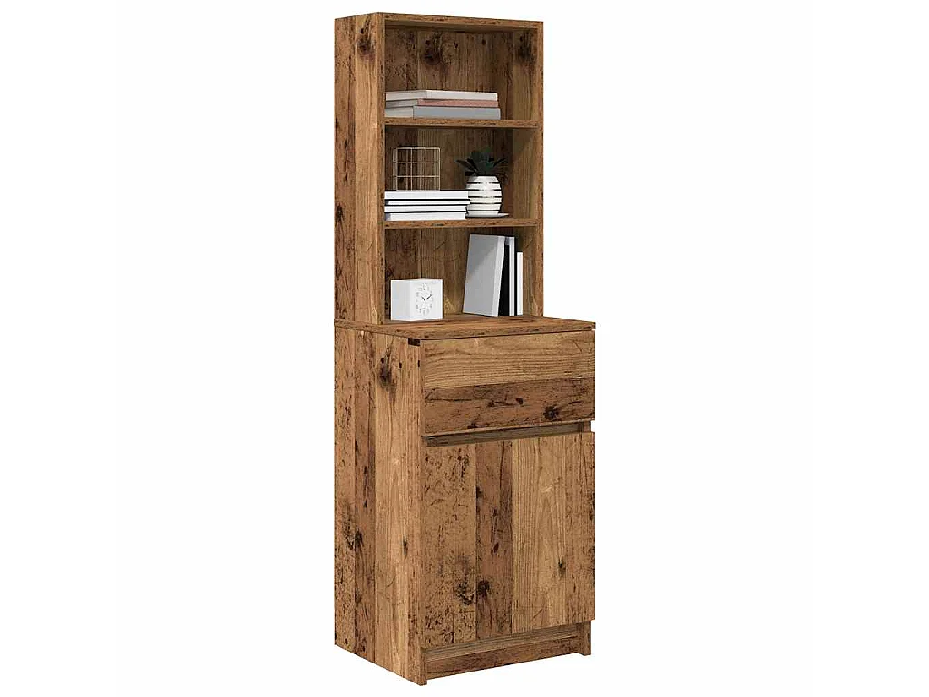 Mesilla de noche madera antigua 39x35x125cm Madera ingeniería