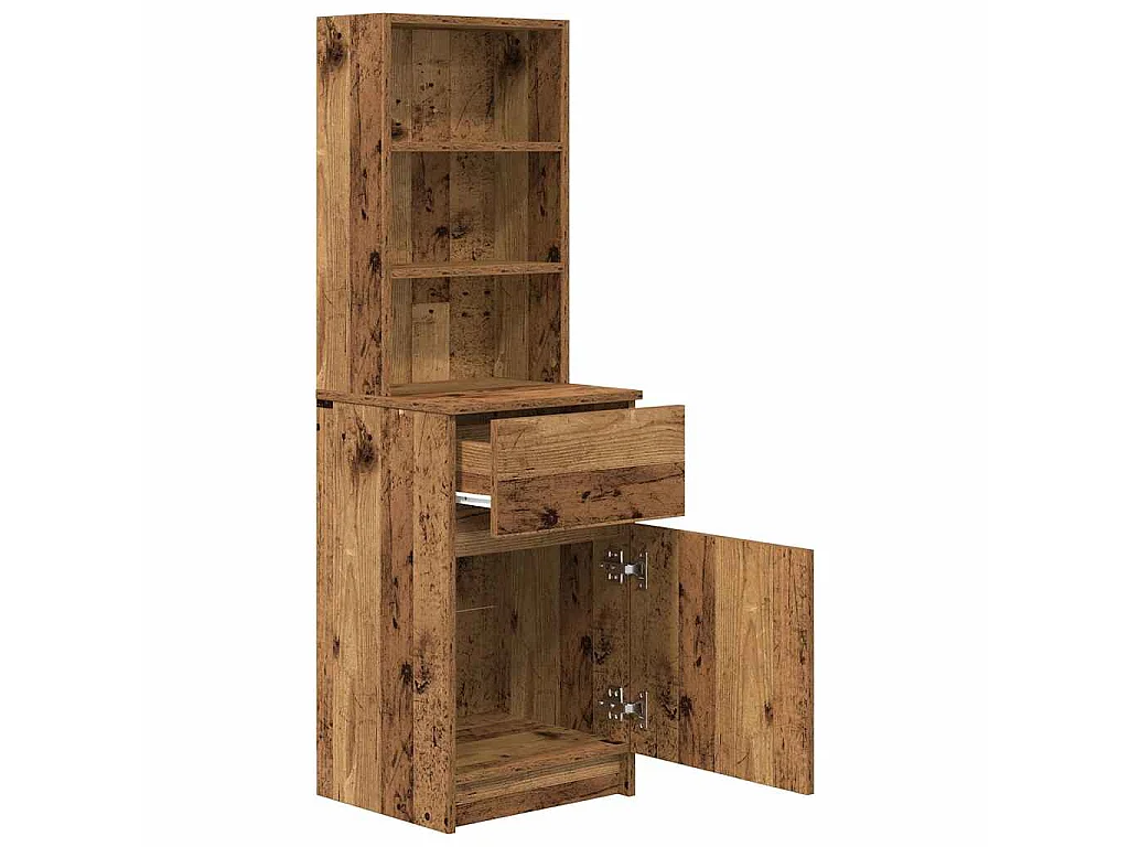 Mesilla de noche madera antigua 39x35x125cm Madera ingeniería