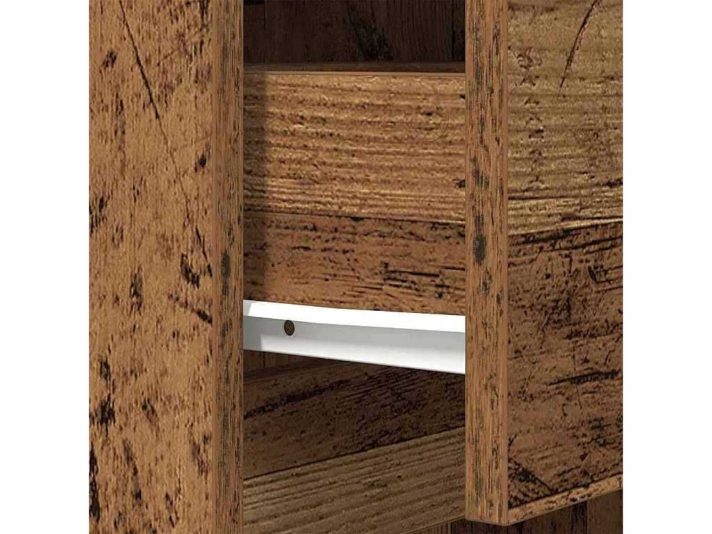 Mesilla de noche madera antigua 39x35x125cm Madera ingeniería
