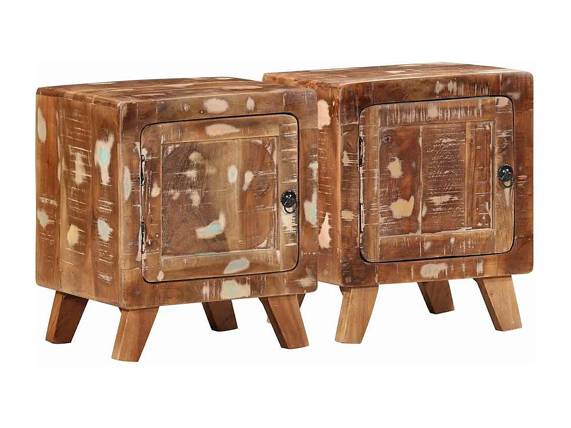 Nachtkastje 2 st 40x32x46 cm massief gerecycled hout