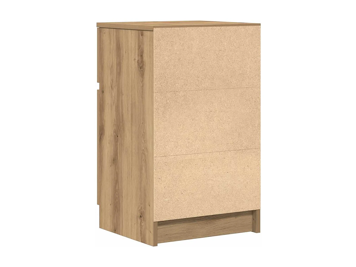 Table de chevet chêne artisanal 39x35x65 cm bois d'ingénierie