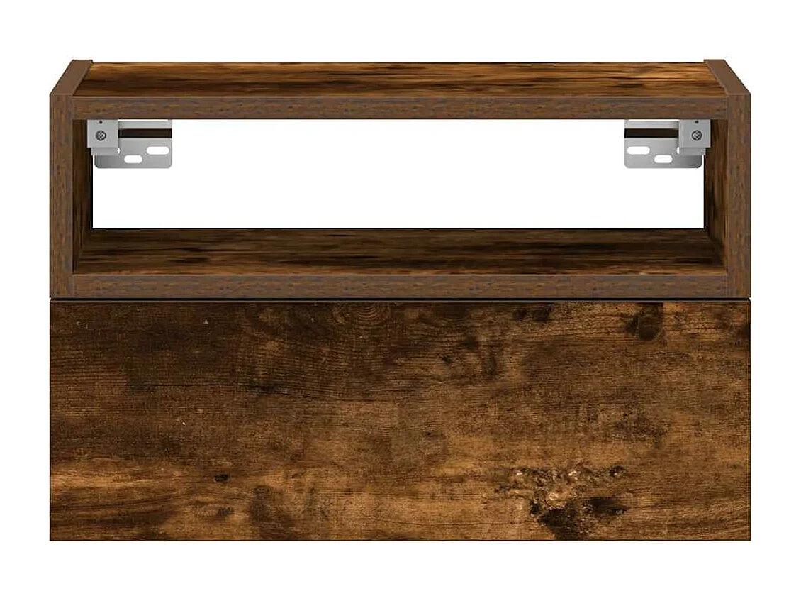 Table de chevet murale chêne fumé 45x26x28,5 cm