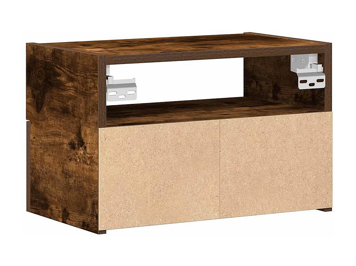 Table de chevet murale chêne fumé 45x26x28,5 cm