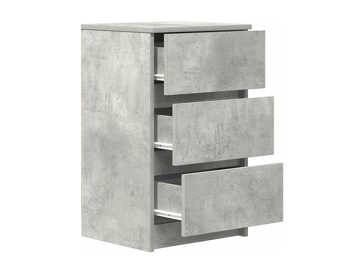 Mesas de cabeceira 3 gavetas 2 pcs 39x35x65cm cinzento cimento