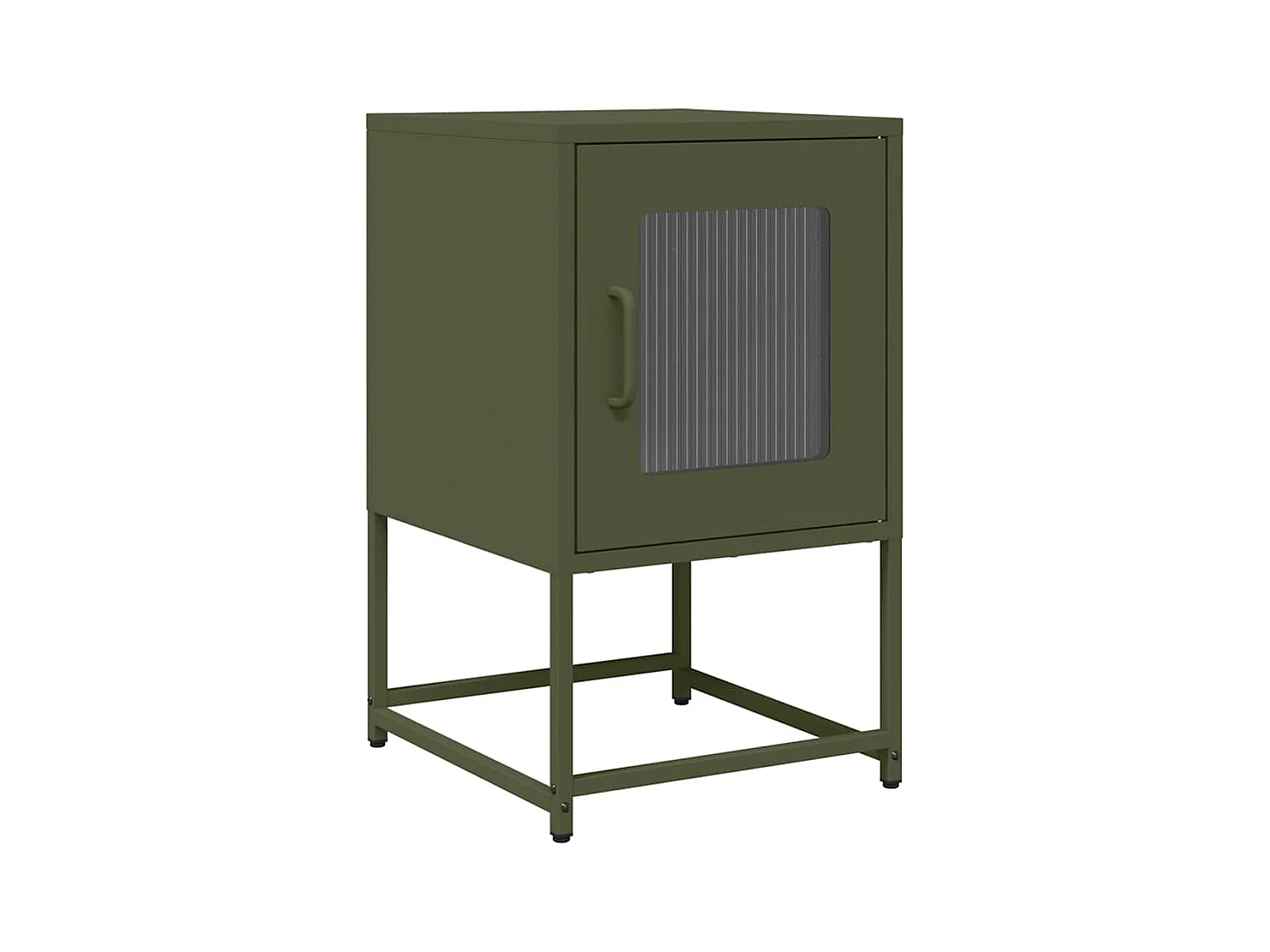 Table de chevet vert olive 36x39x60,5 cm acier laminé à froid