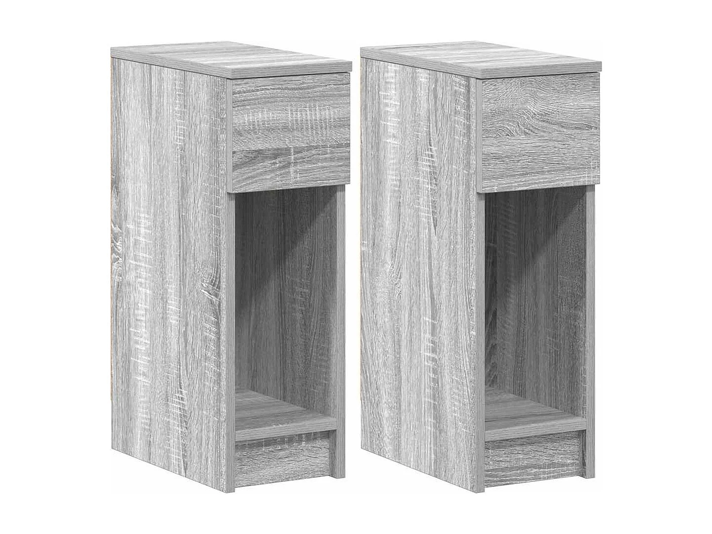 Nachttische mit Schublade 2 Stk. Grau Sonoma 20x36x60 cm