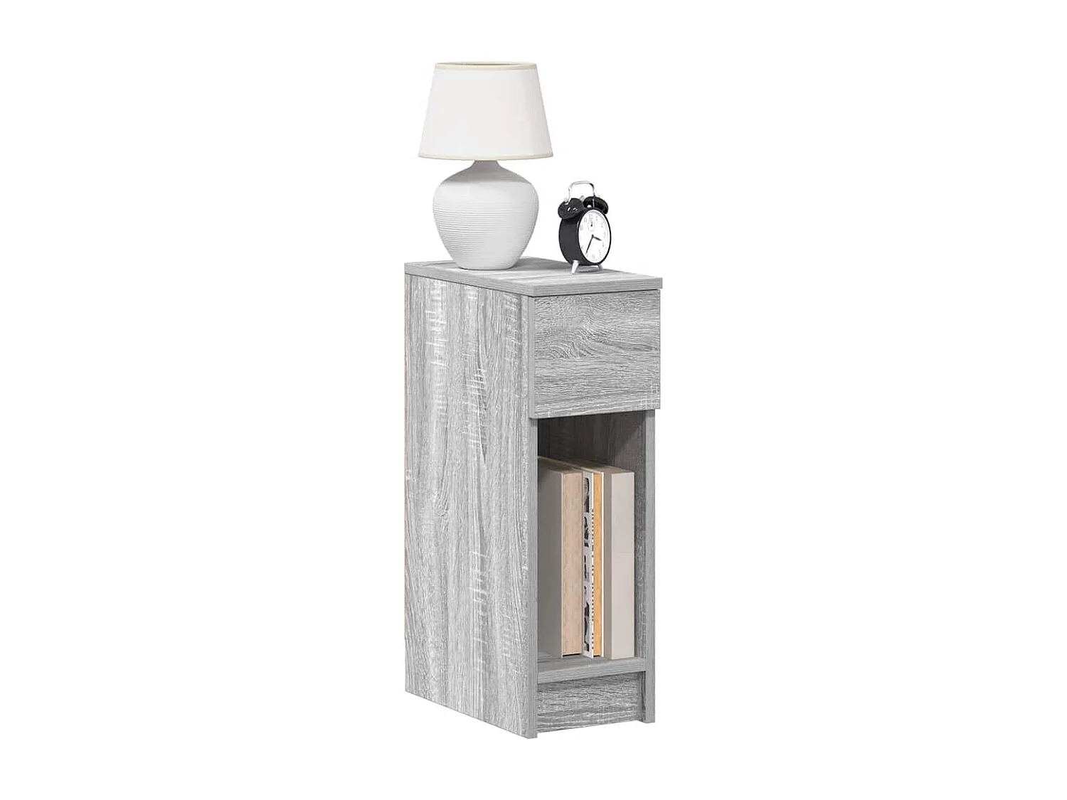 Nachttische mit Schublade 2 Stk. Grau Sonoma 20x36x60 cm