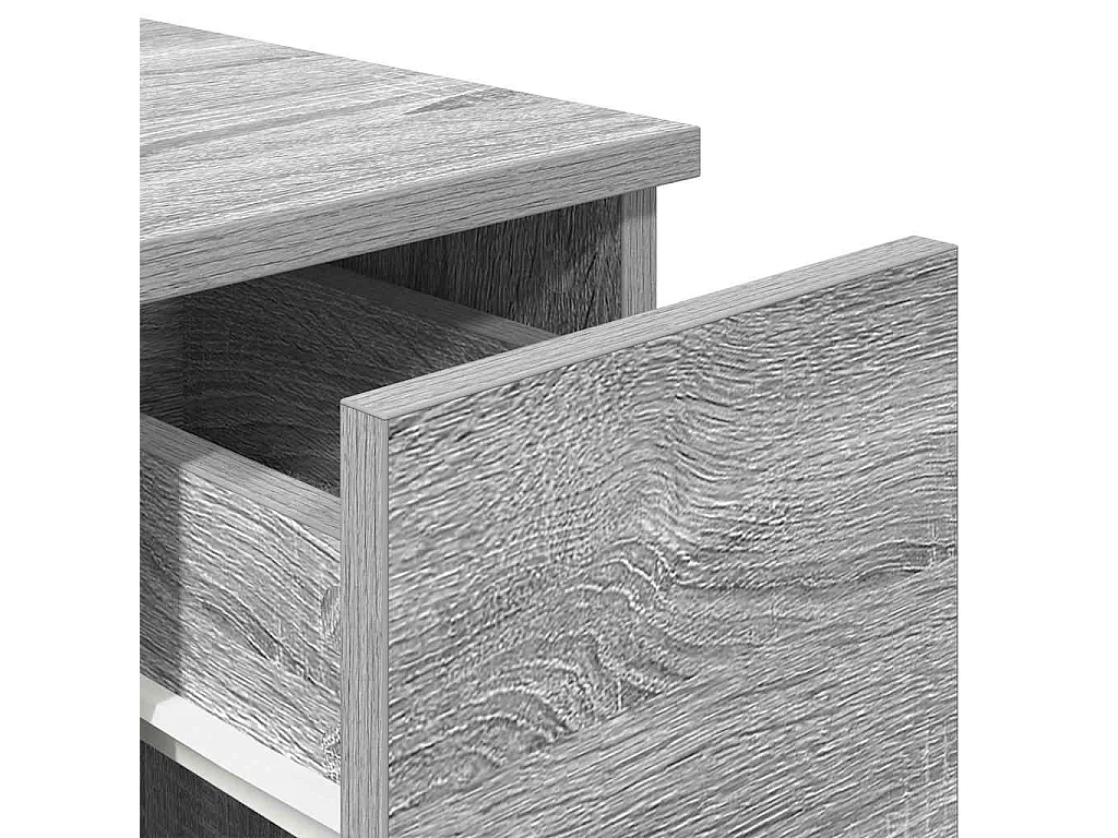 Nachttische mit Schublade 2 Stk. Grau Sonoma 20x36x60 cm