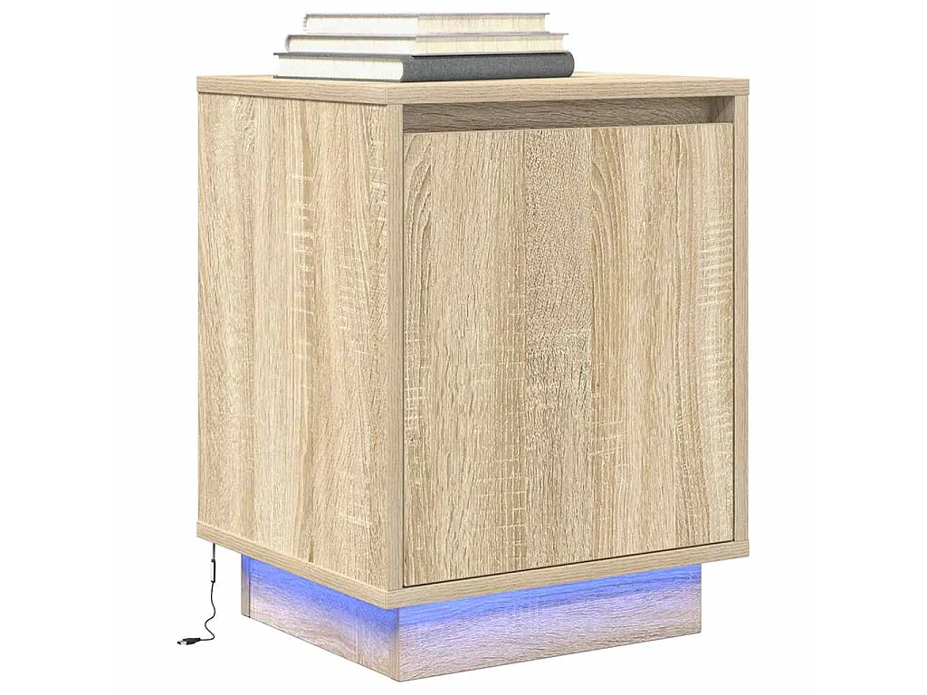 Nachttische mit LED-Leuchten 2 Stk. Sonoma-Eiche 38x34x50 cm