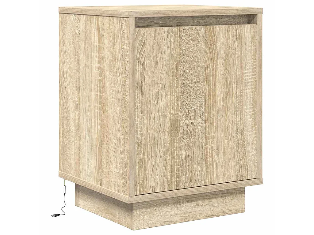 Nachttische mit LED-Leuchten 2 Stk. Sonoma-Eiche 38x34x50 cm