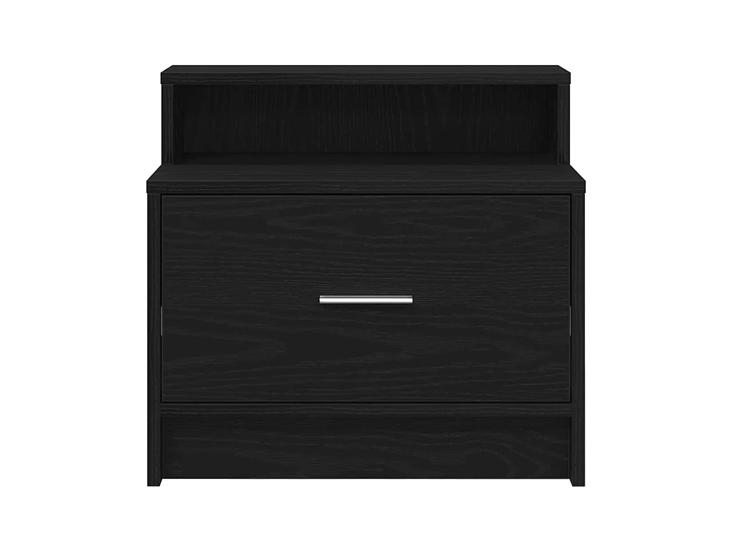 Comodino con Cassetto Rovere Nero 51x31x47 cm