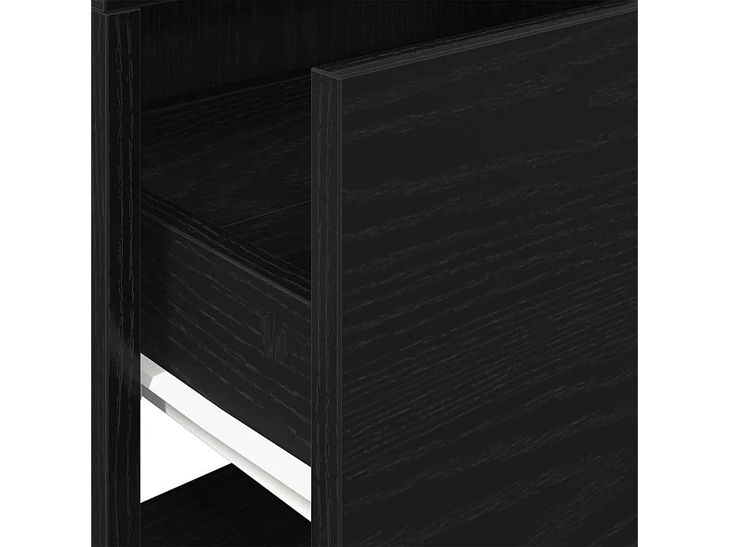 Nachtkastje met lade 51x31x47 cm zwart eikenkleurig