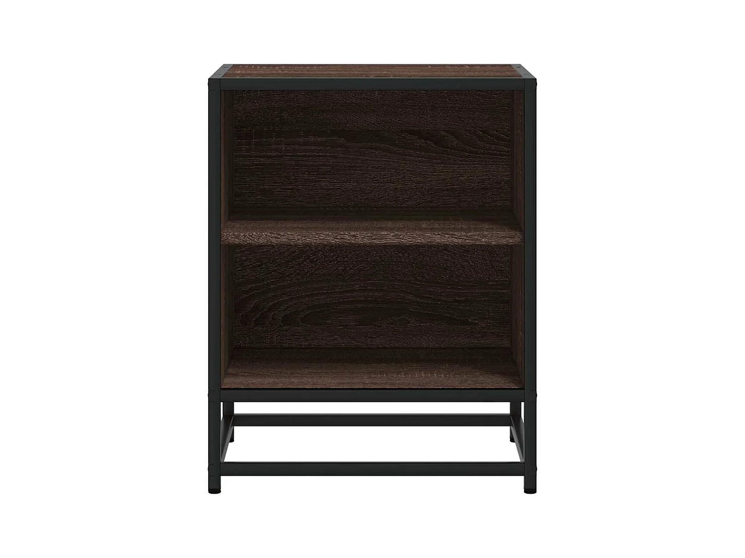 Tables de chevet 2 pcs chêne marron bois d'ingénierie et métal