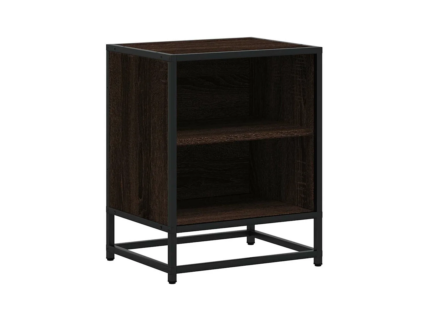 Tables de chevet 2 pcs chêne marron bois d'ingénierie et métal