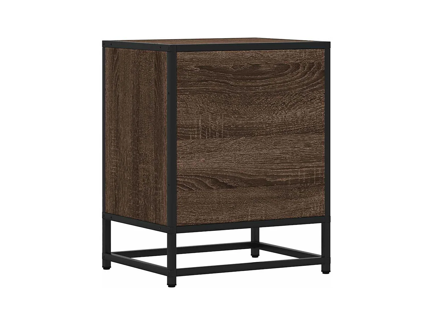 Tables de chevet 2 pcs chêne marron bois d'ingénierie et métal