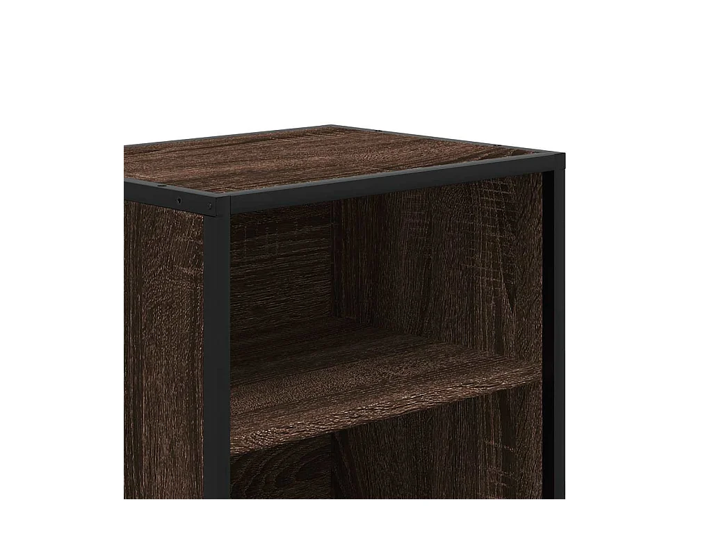 Tables de chevet 2 pcs chêne marron bois d'ingénierie et métal