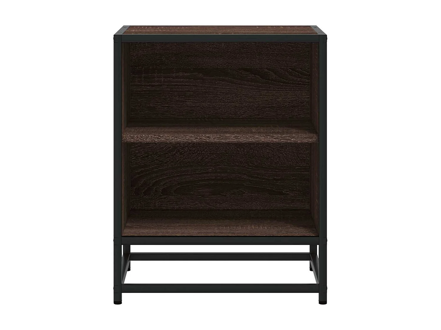 Comodini Rovere Marrone 2 pz Legno Multistrato Metallo