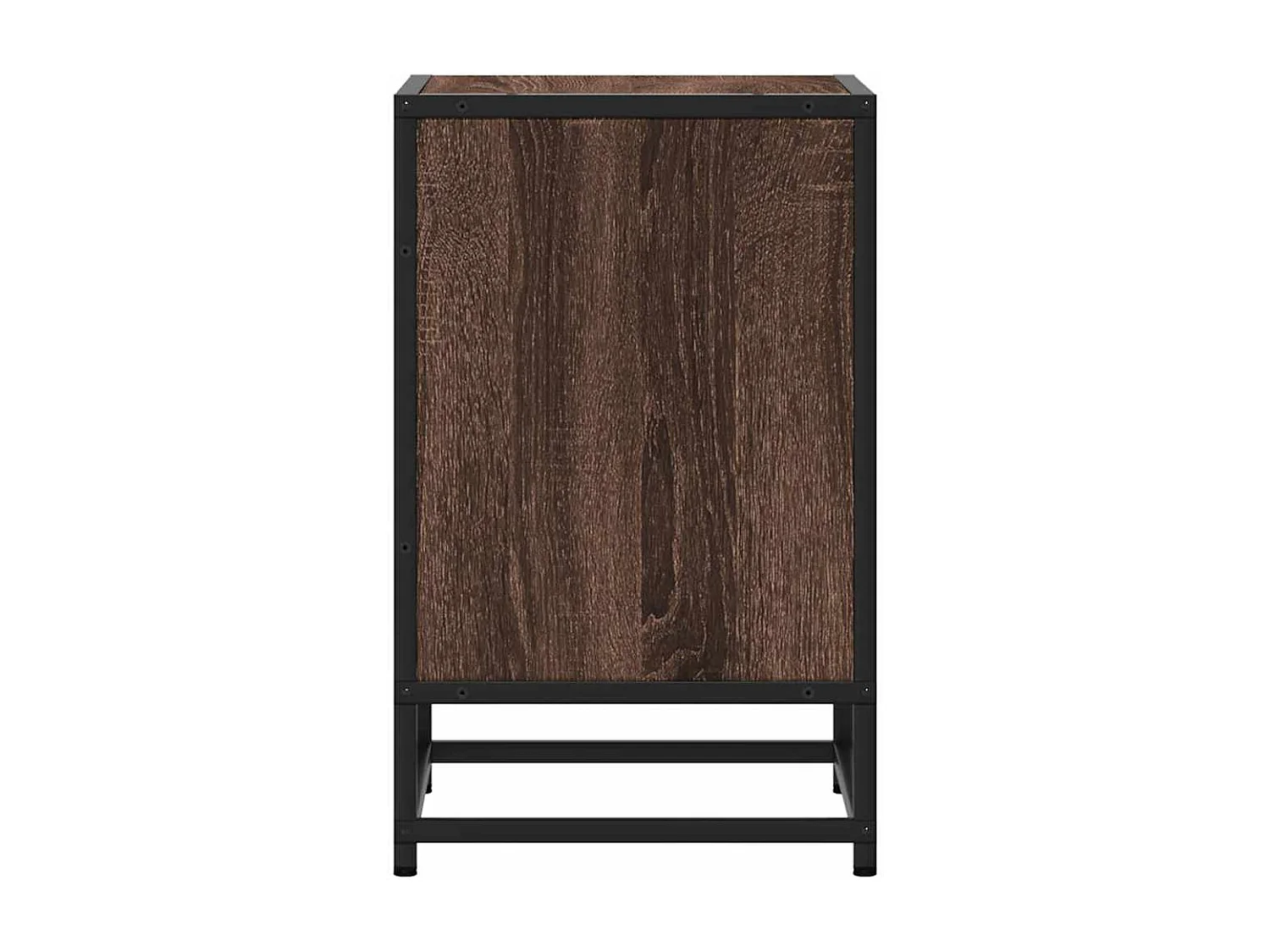 Comodini Rovere Marrone 2 pz Legno Multistrato Metallo