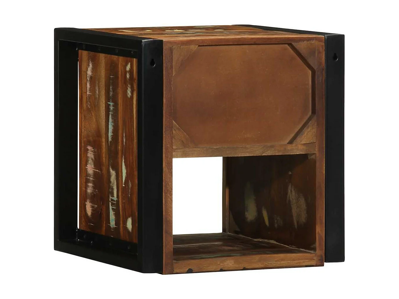 Tables de chevet 2 pcs multicolore 40x35x40cm bois récupération