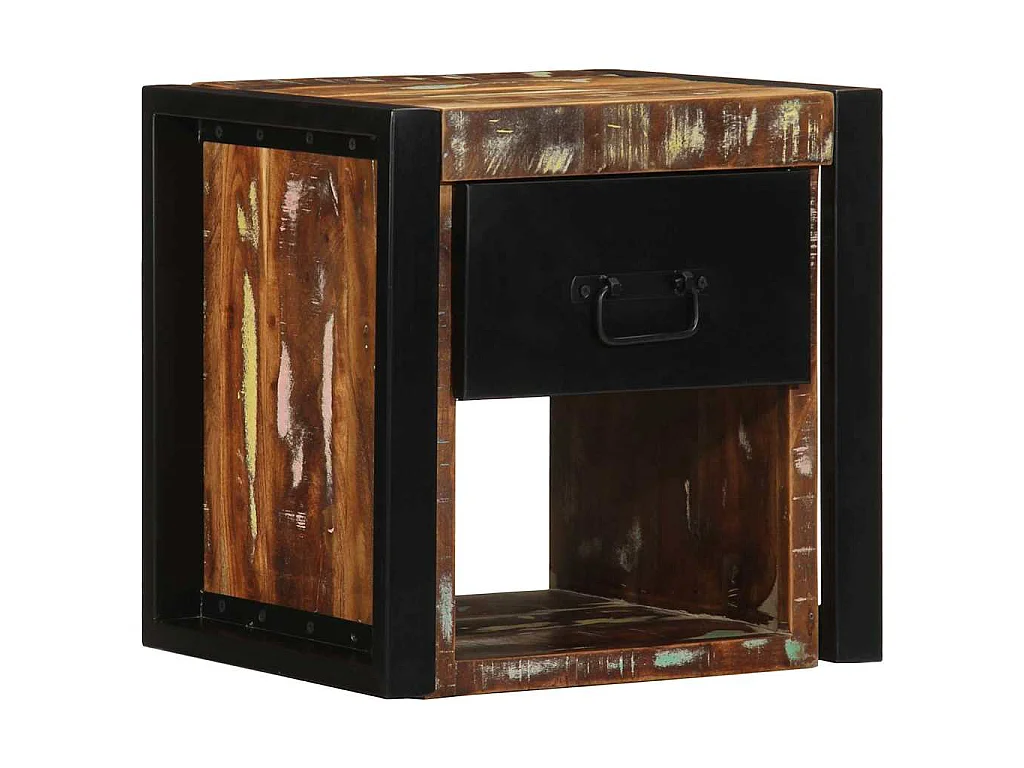 Tables de chevet 2 pcs multicolore 40x35x40cm bois récupération